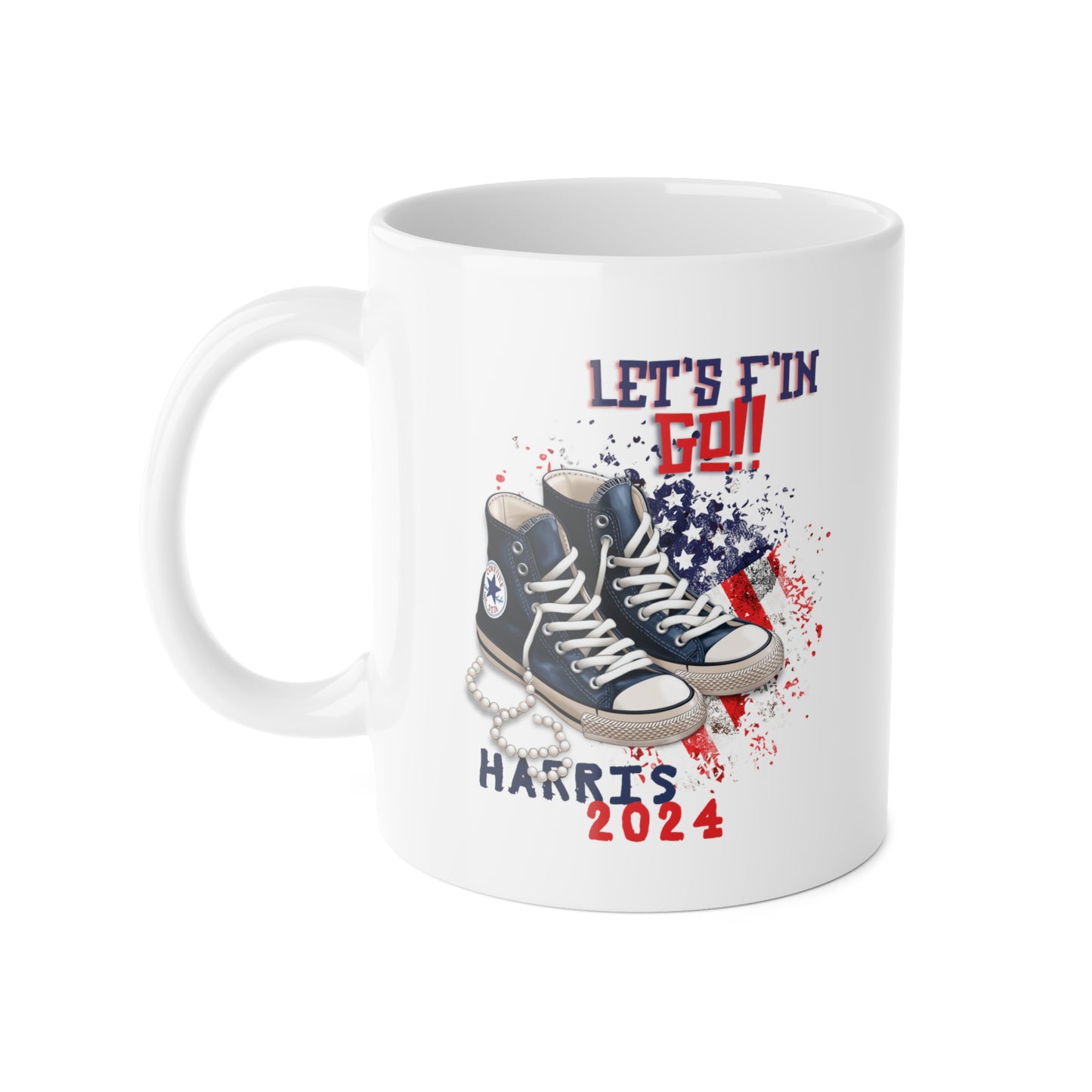 Let's F'N Go Harris White Ceramic Mug, 11oz