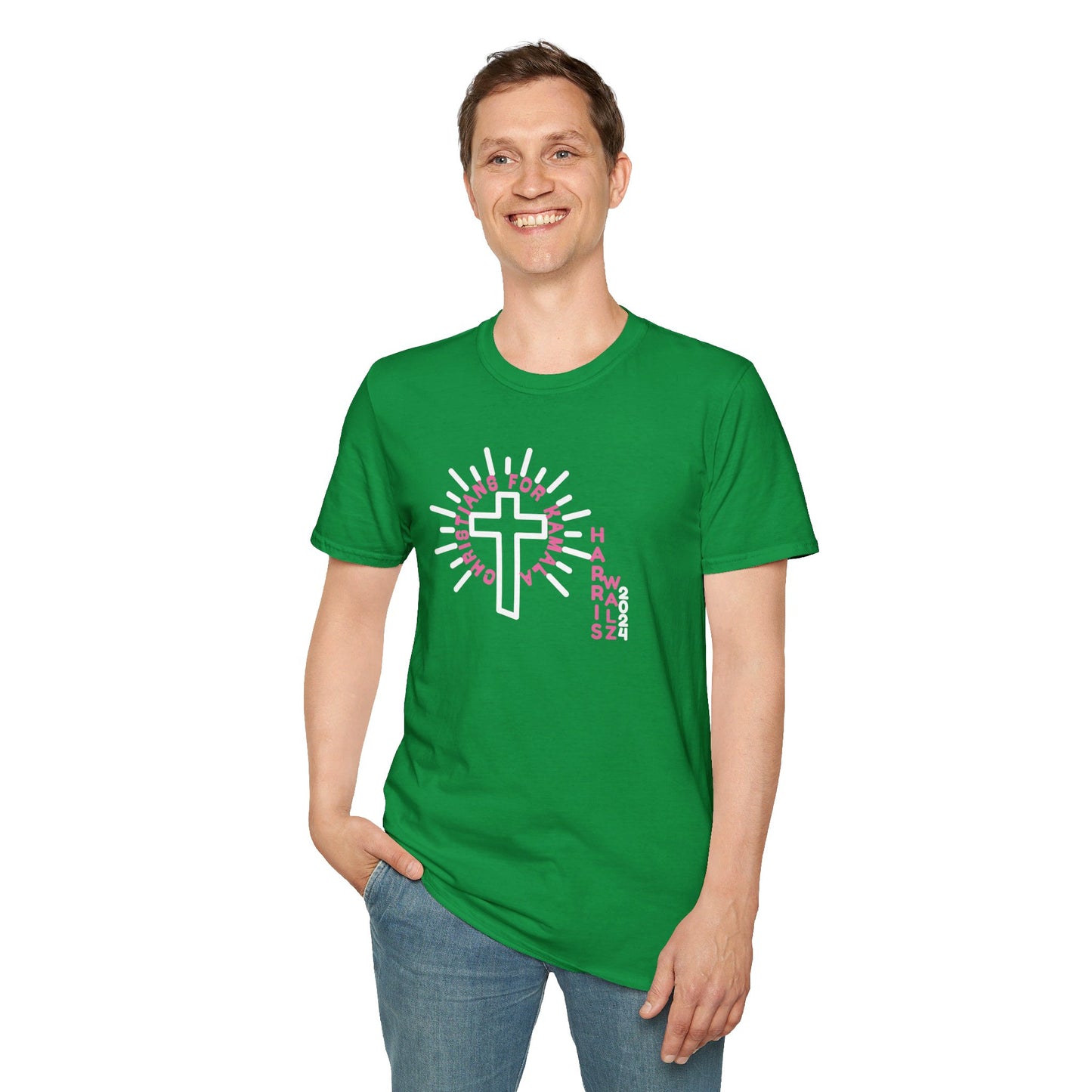 Christians For Kamala Unisex Softstyle T-Shirt (12 Colors)