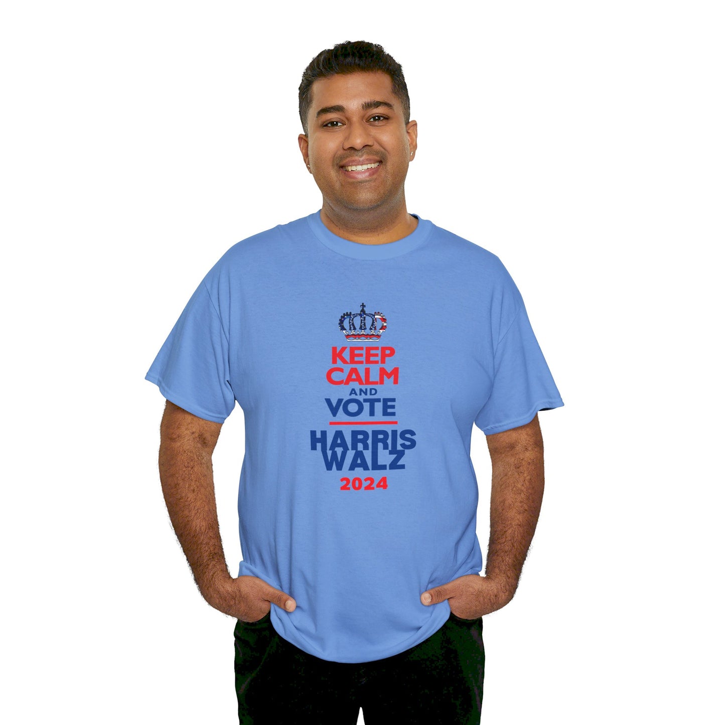 Keep Calm and Vote Harris Unisex Heavy Cotton Tee (12 Colors)