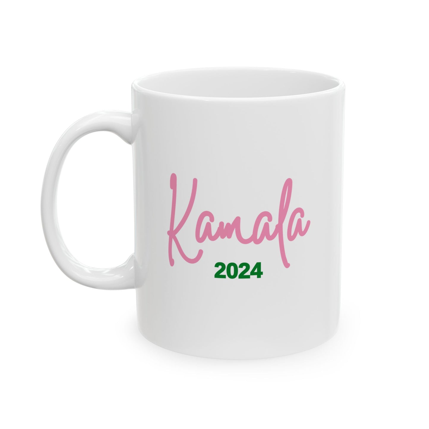 Pretty Girls Vote Kamala - Pink and Green Ceramic Mug, (11oz, 15oz)