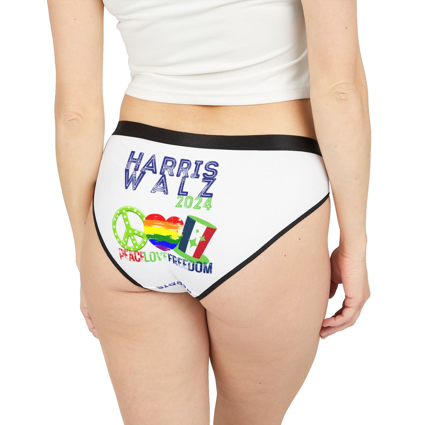 Harris Walz Peace/Love/Freedom Women's Underwear (AOP)