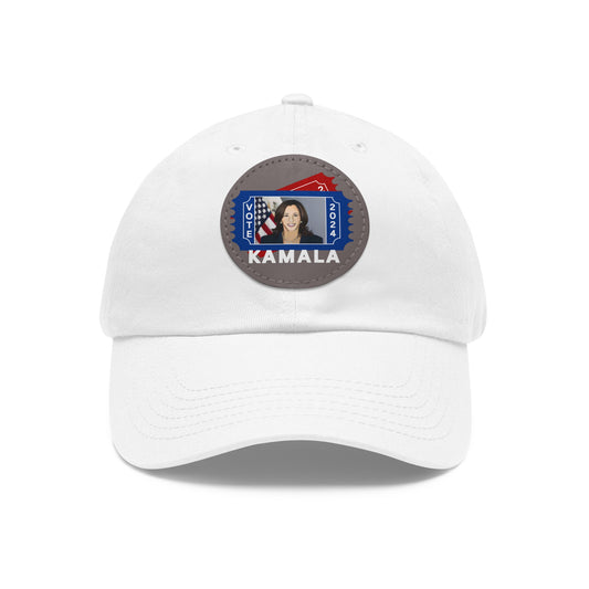 The Kamala Election Ticket - Vegan Dad Hat with Leather Patch (Round) (5 Colors)