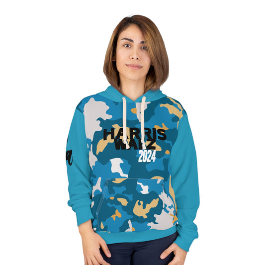 The Blue Kamala Wave Camo Unisex Hoodie