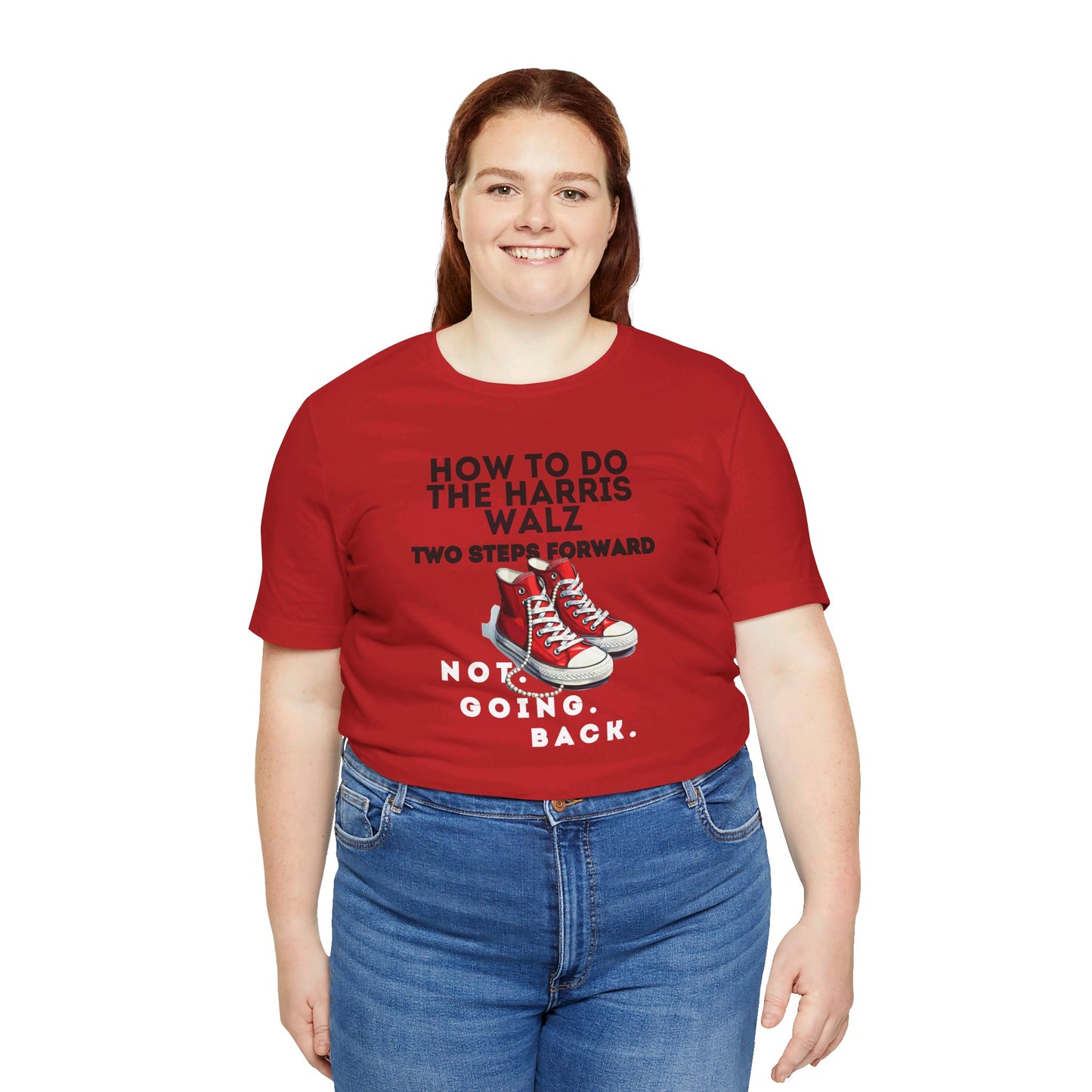 Red Chucks & Pearls  - NOT GOING BACK  Unisex Jersey Short Sleeve Tee (12 Colors)