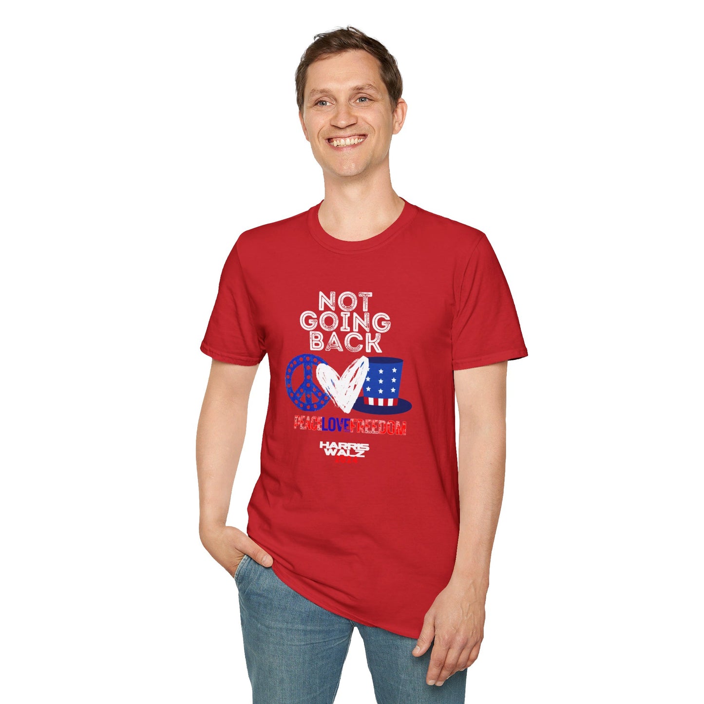 Peace Love and Freedom / Not Going Back Unisex Softstyle T-Shirt (6-Colors)