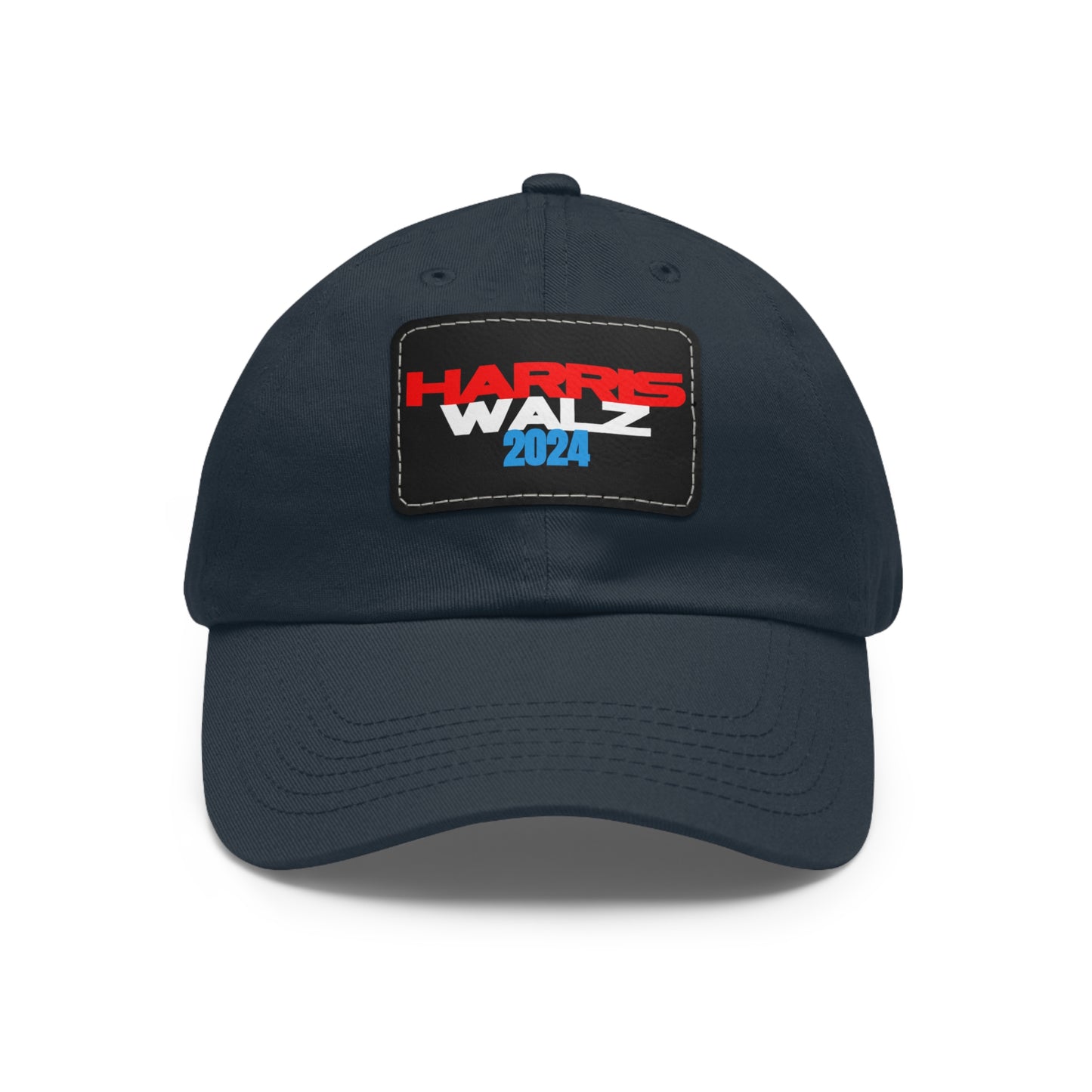 Harris Walz 2024 Dad Hat with Leather Rectangle Patch (13 Colors)