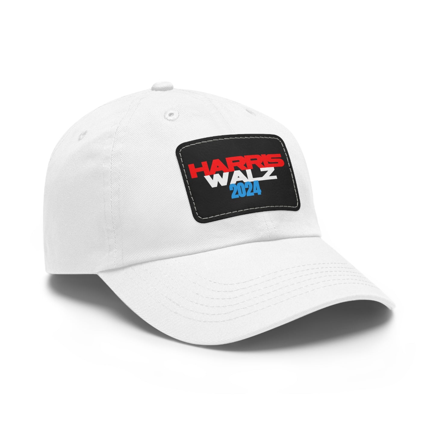 Harris Walz 2024 Dad Hat with Leather Rectangle Patch (13 Colors)