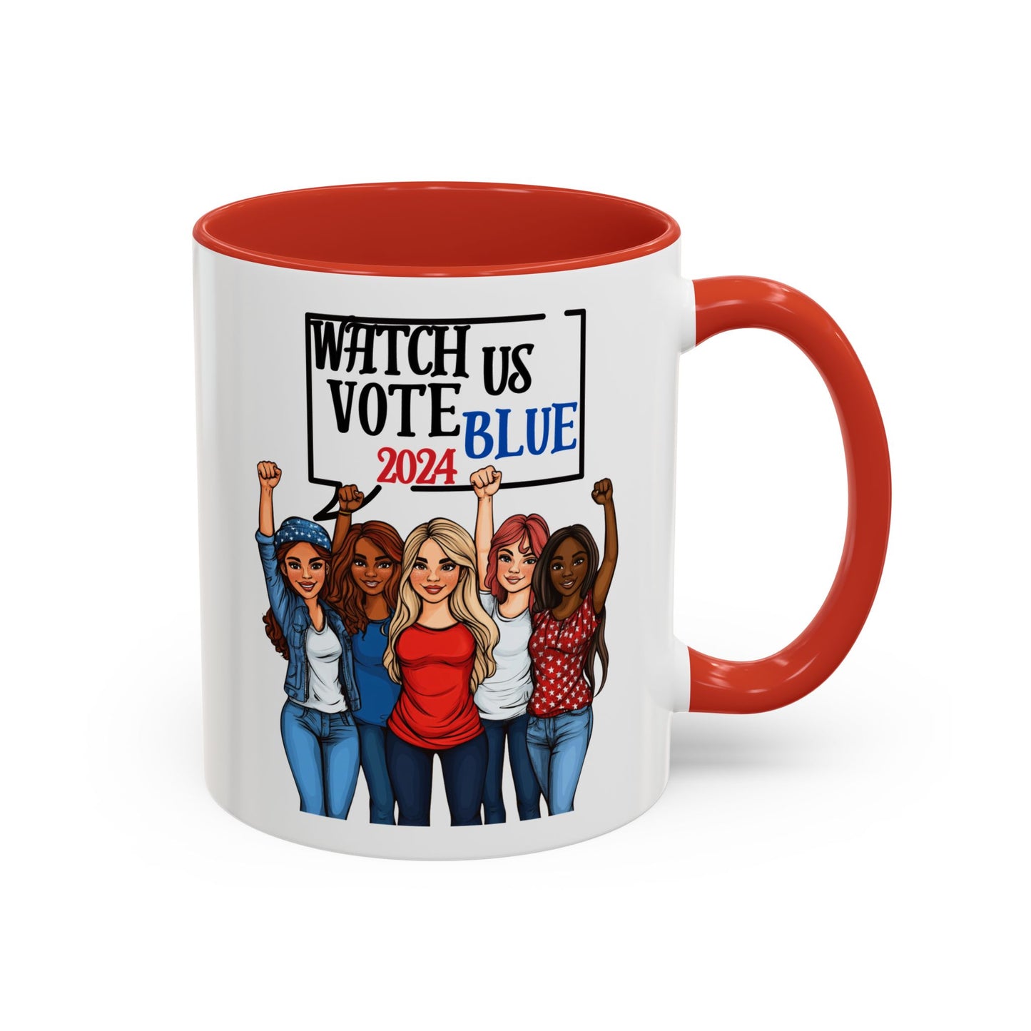 Watch Us Vote Blue! Accent Coffee Mug (11oz)