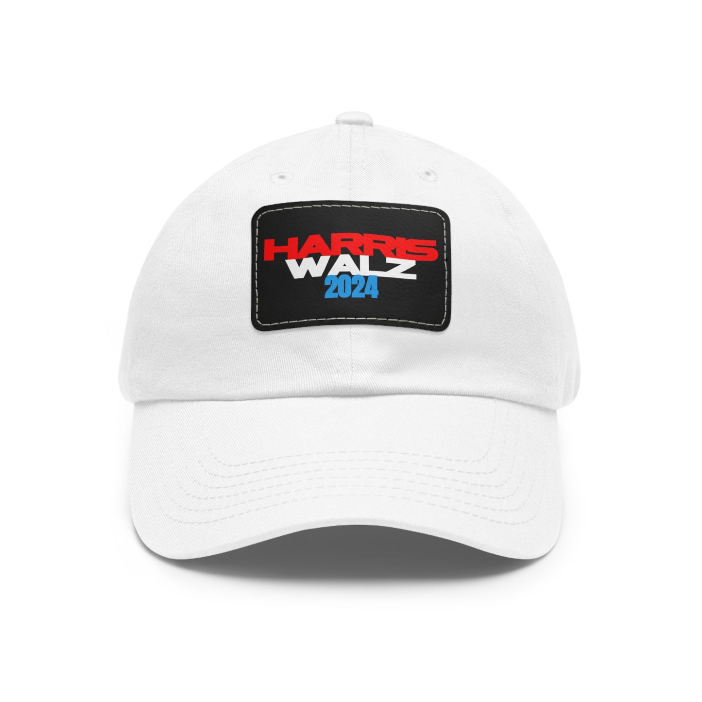 Harris Walz 2024 Dad Hat with Leather Rectangle Patch (13 Colors)