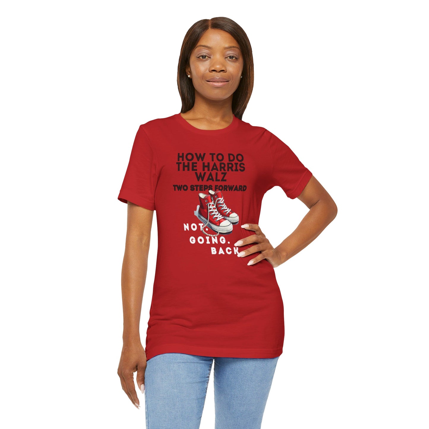 Red Chucks & Pearls  - NOT GOING BACK  Unisex Jersey Short Sleeve Tee (12 Colors)