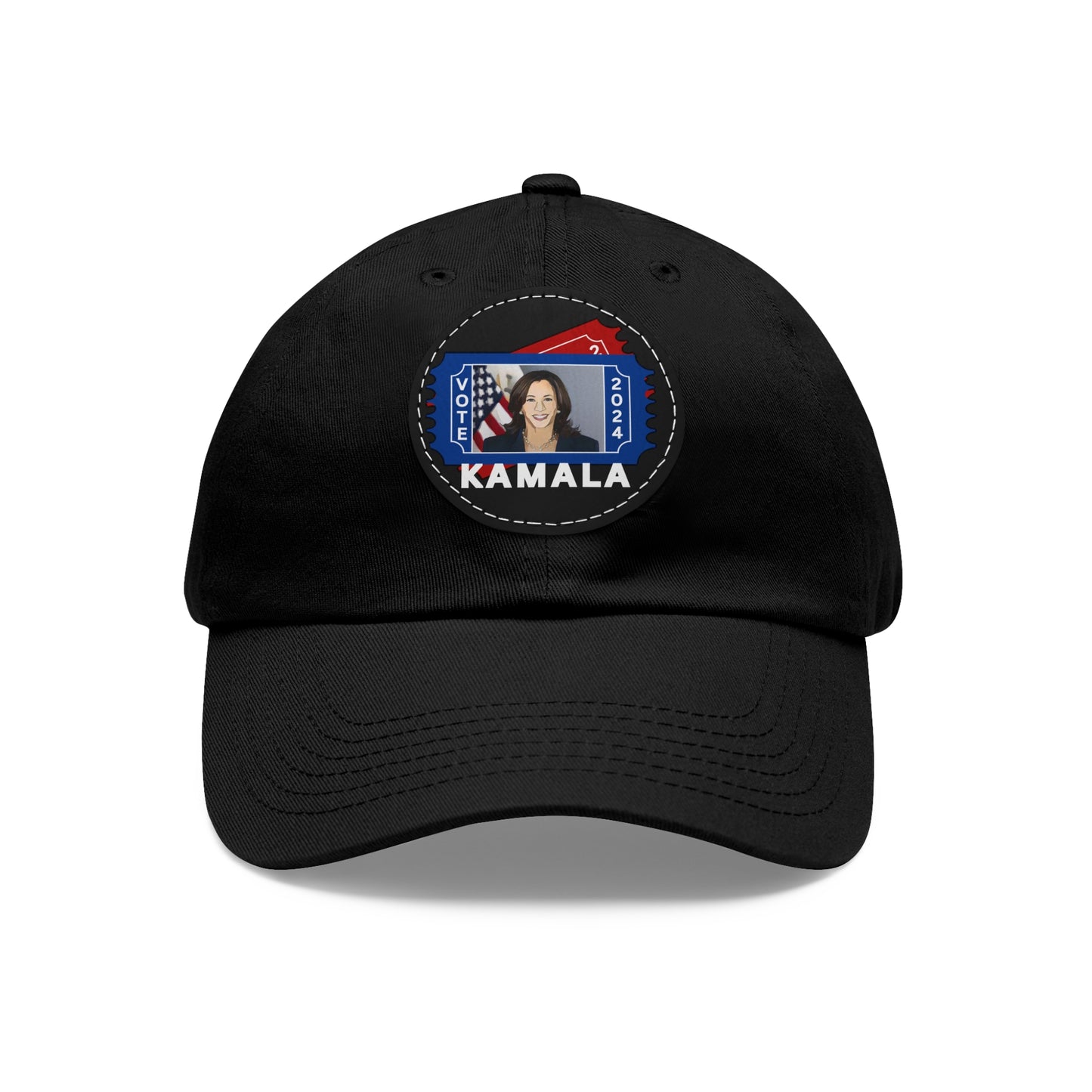 The Kamala Election Ticket - Vegan Dad Hat with Leather Patch (Round) (5 Colors)