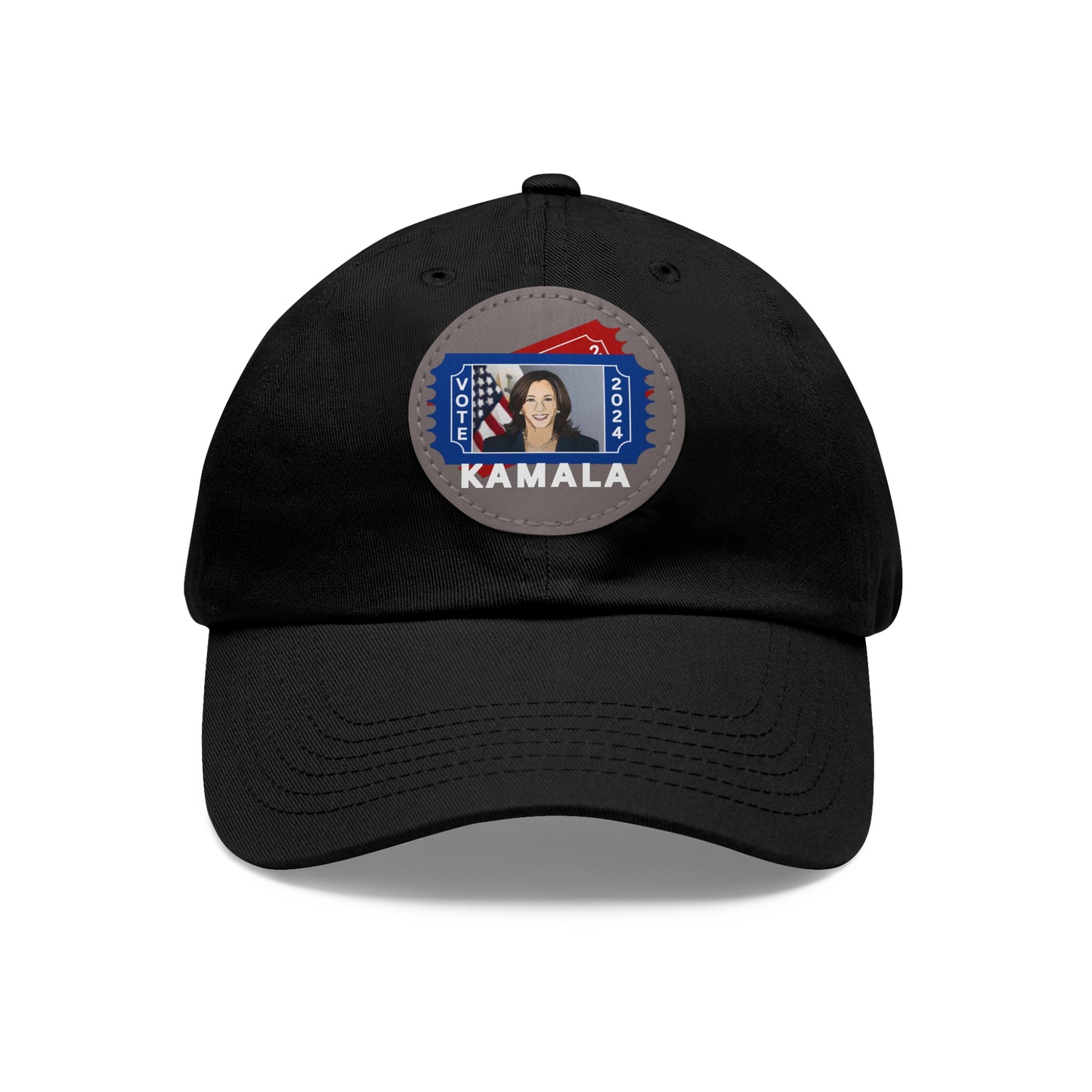 The Kamala Election Ticket - Vegan Dad Hat with Leather Patch (Round) (5 Colors)