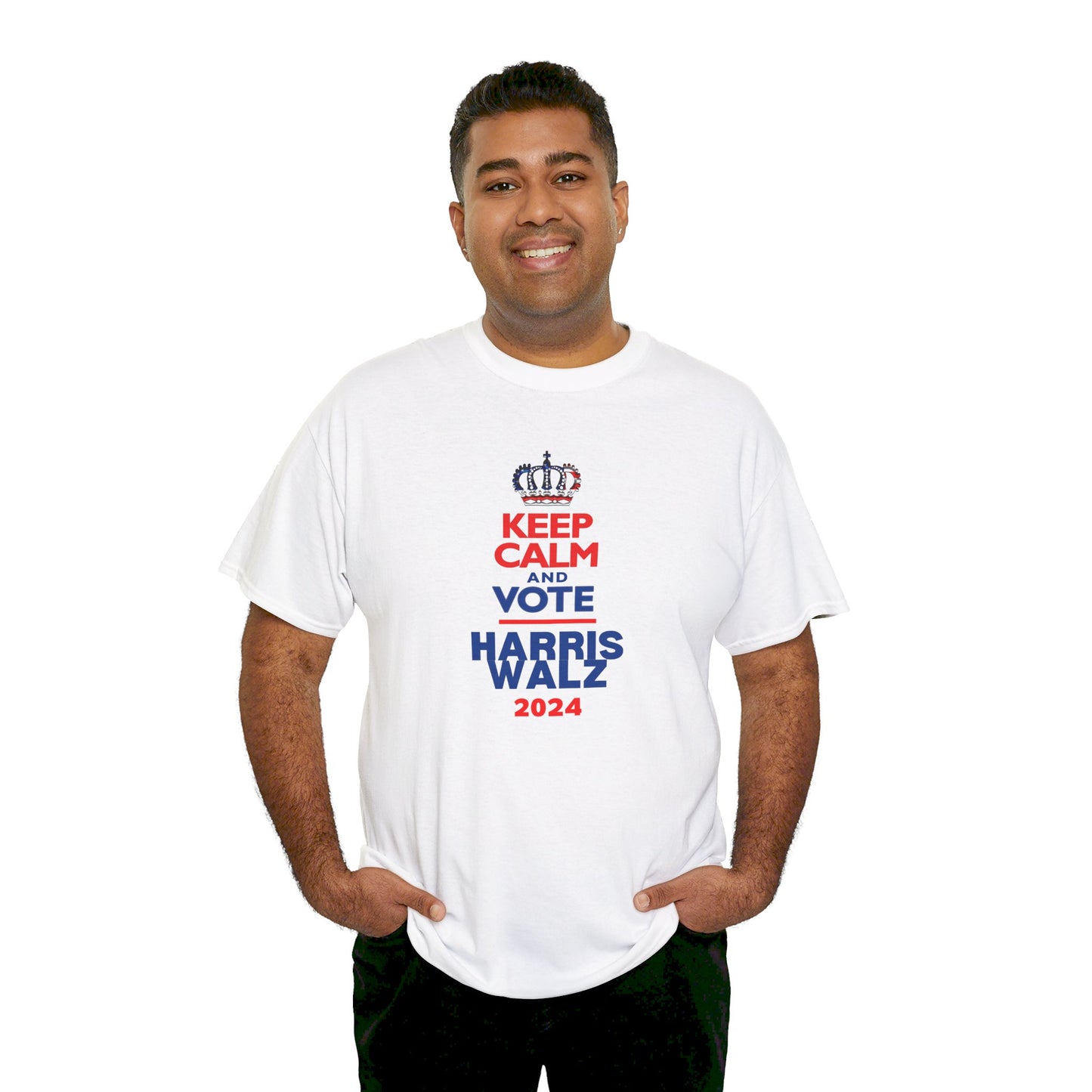 Keep Calm and Vote Harris Unisex Heavy Cotton Tee (12 Colors)