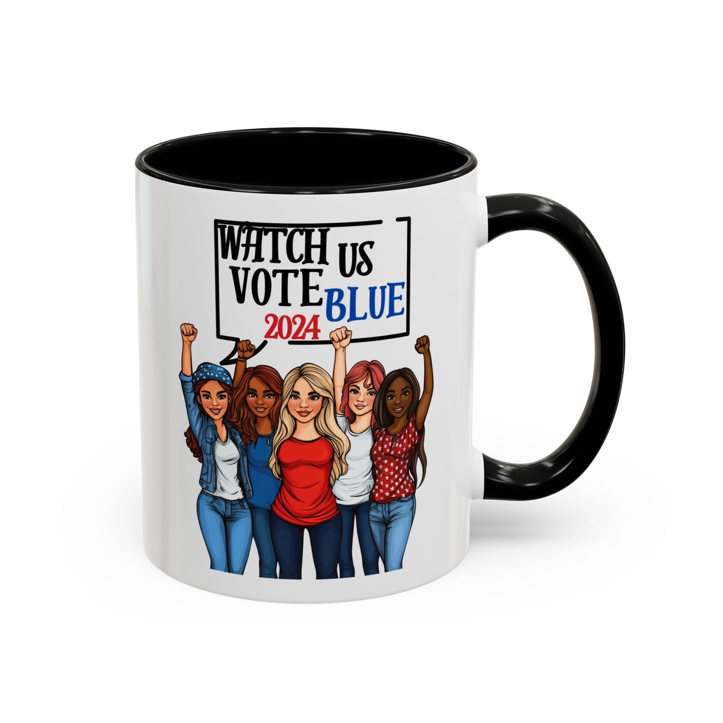 Watch Us Vote Blue! Accent Coffee Mug (11oz)