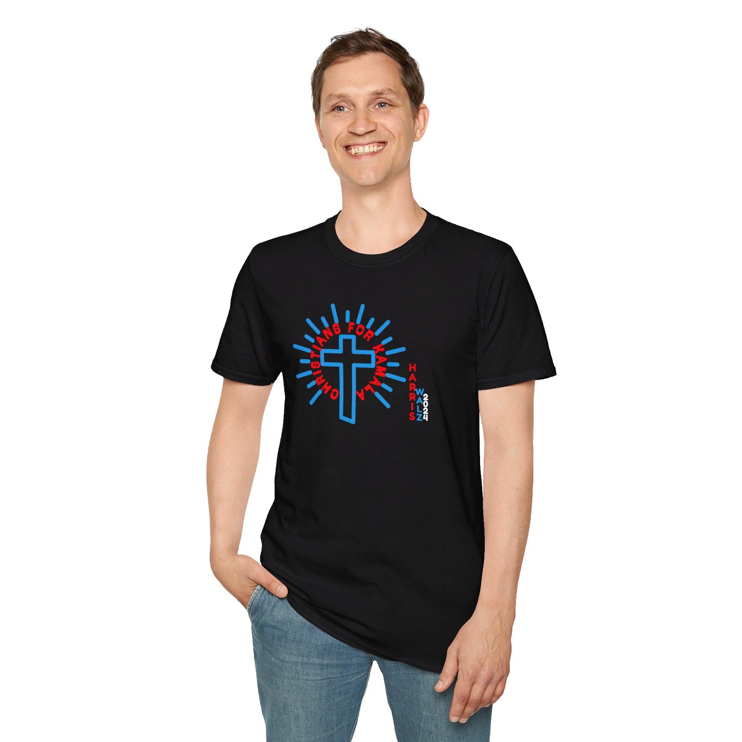 Christians For Kamala Unisex Softstyle T-Shirt (12 Colors)