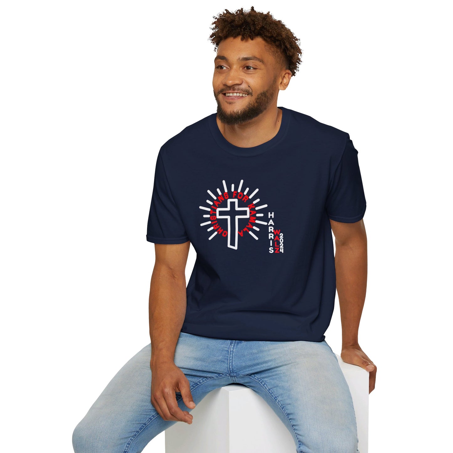 Christians For Kamala Unisex Softstyle T-Shirt (12 Colors)