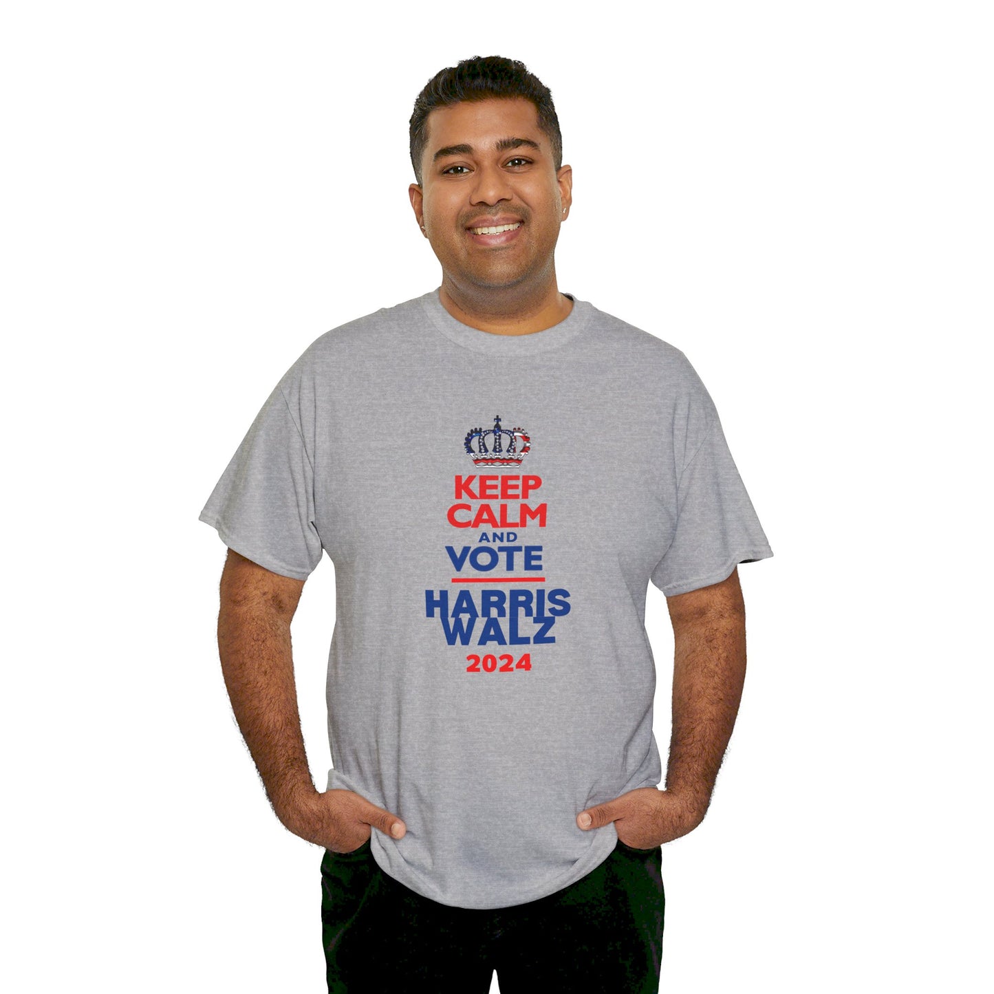 Keep Calm and Vote Harris Unisex Heavy Cotton Tee (12 Colors)