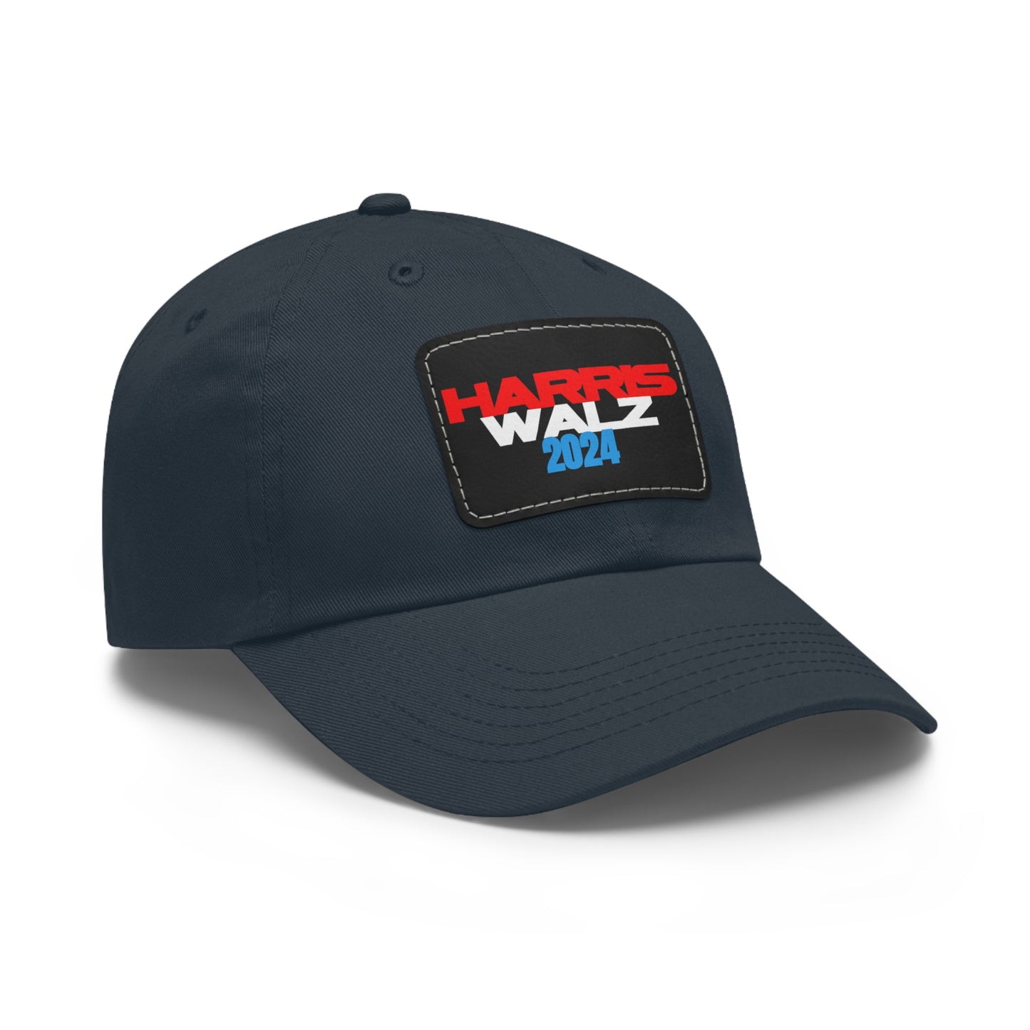 Harris Walz 2024 Dad Hat with Leather Rectangle Patch (13 Colors)