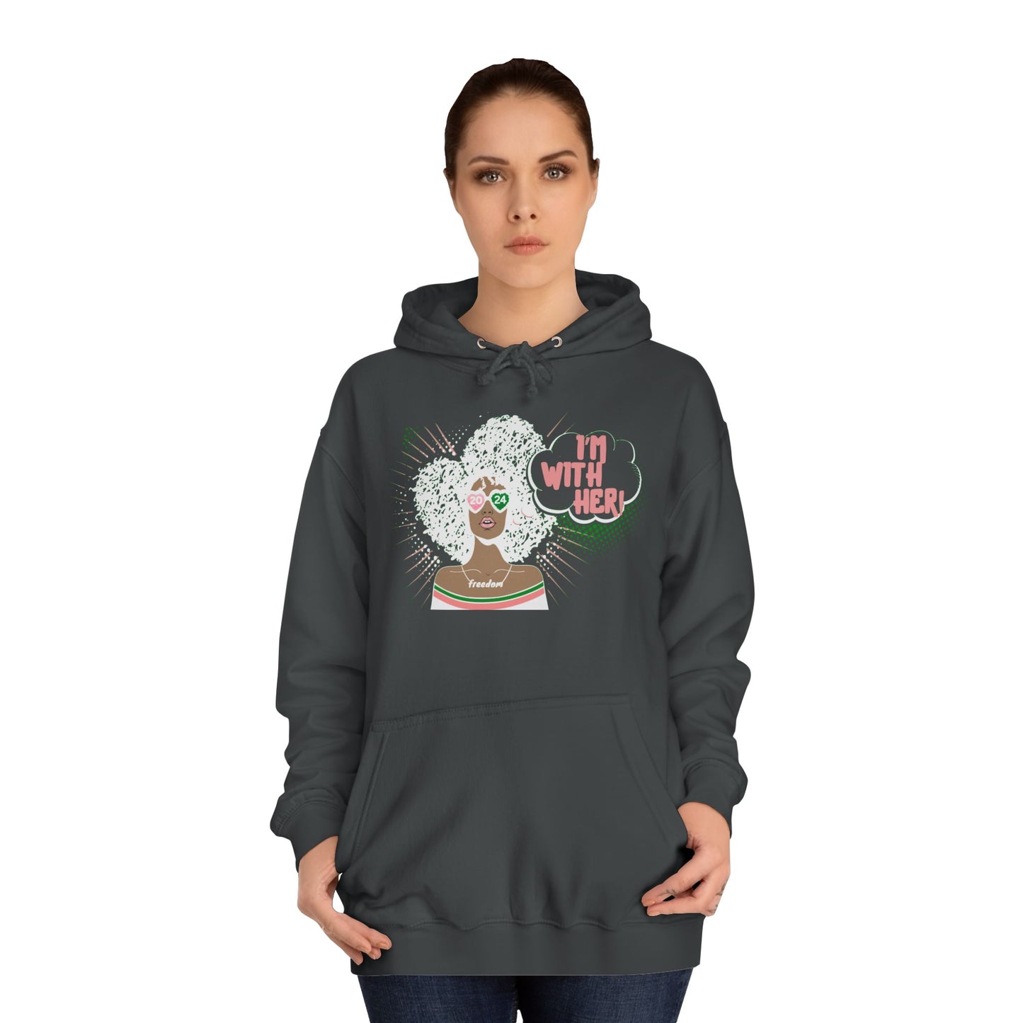 'Fro Girl - I'm With Her Unisex College Hoodie (7 Colors)