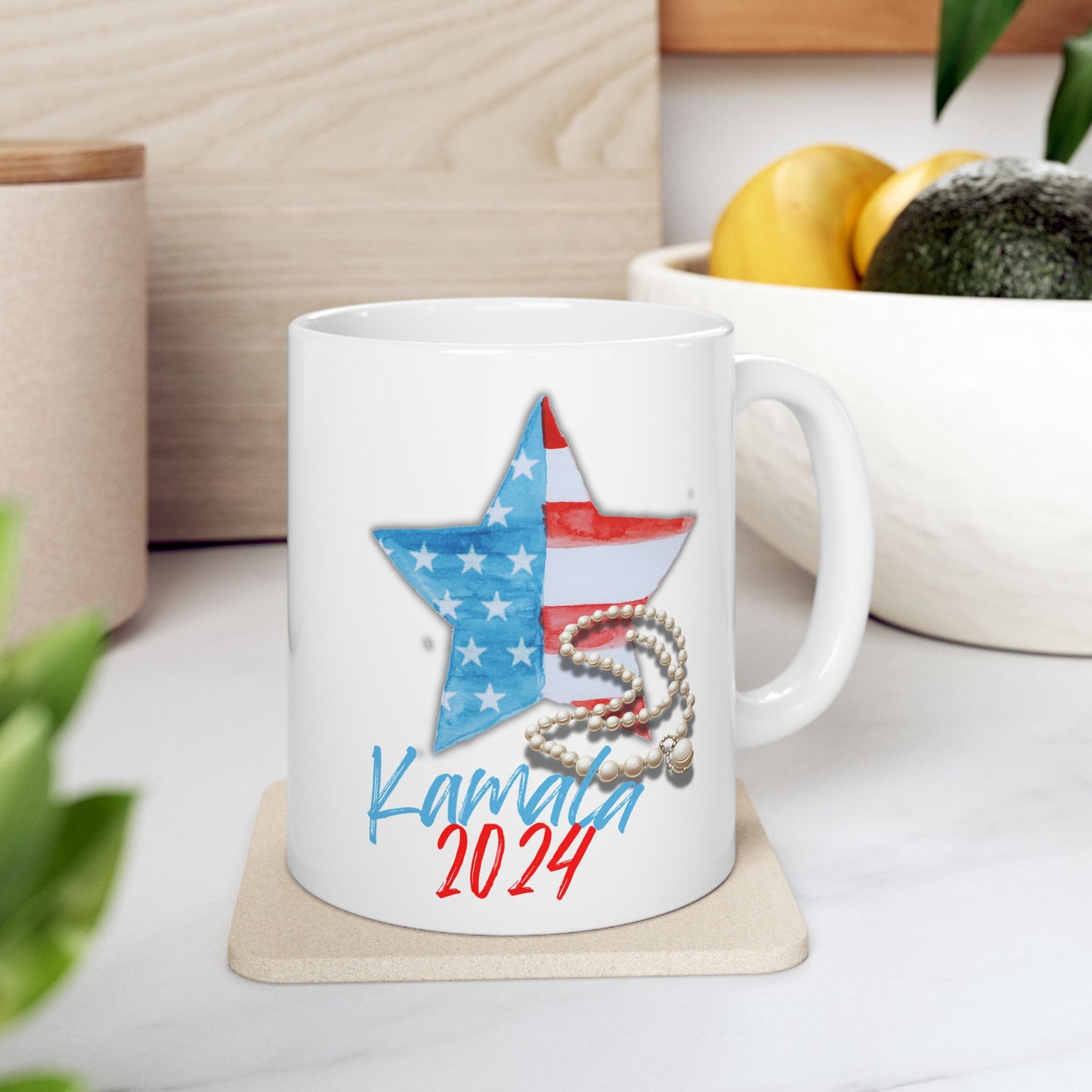 Kamala's Patriotic Rising Star Ceramic Mug (11oz)