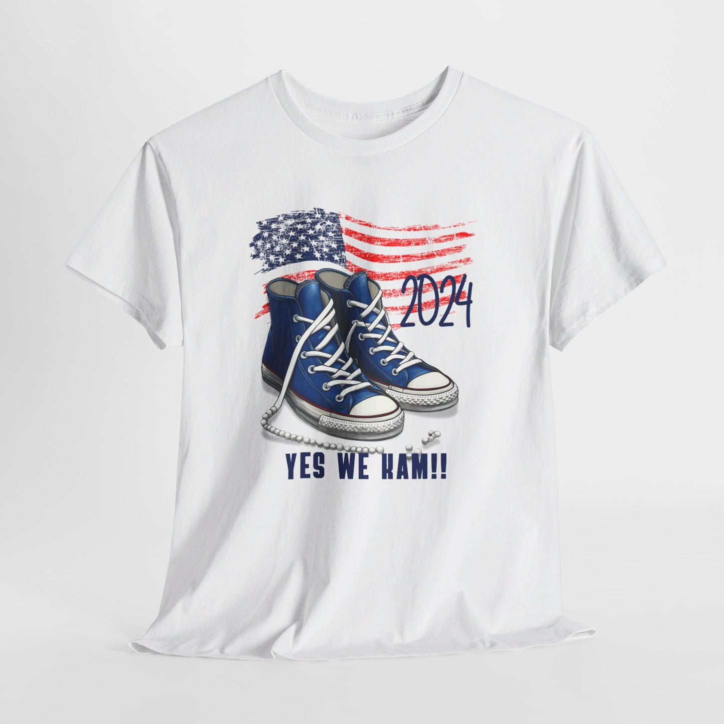 Yes We Kam+Blue Converse and Pearls Unisex Heavy Cotton Tee (8 Colors)