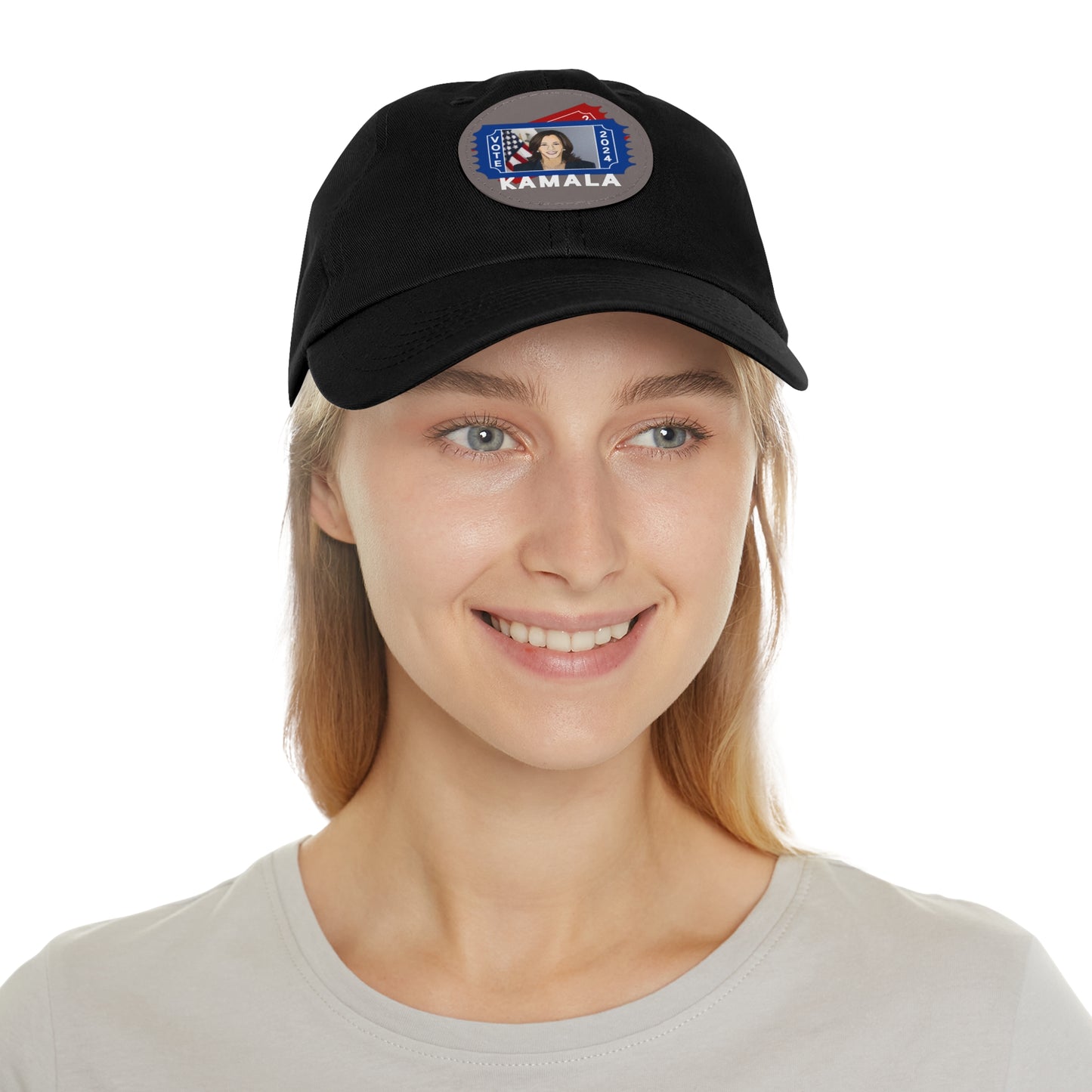 The Kamala Election Ticket - Vegan Dad Hat with Leather Patch (Round) (5 Colors)