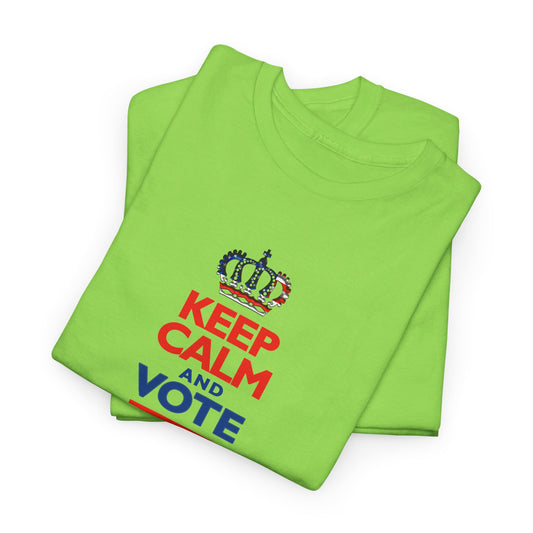 Keep Calm and Vote Harris Unisex Heavy Cotton Tee (12 Colors)