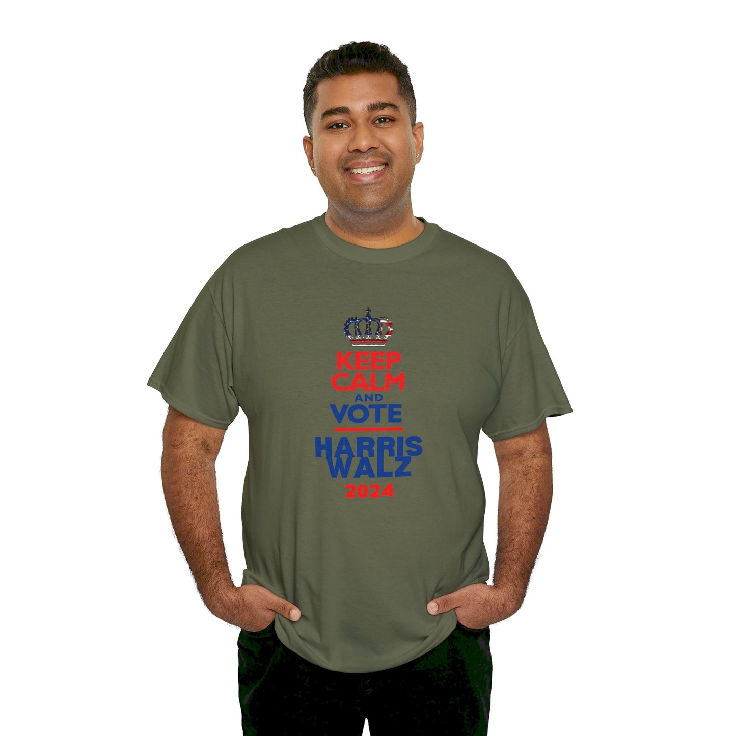 Keep Calm and Vote Harris Unisex Heavy Cotton Tee (12 Colors)