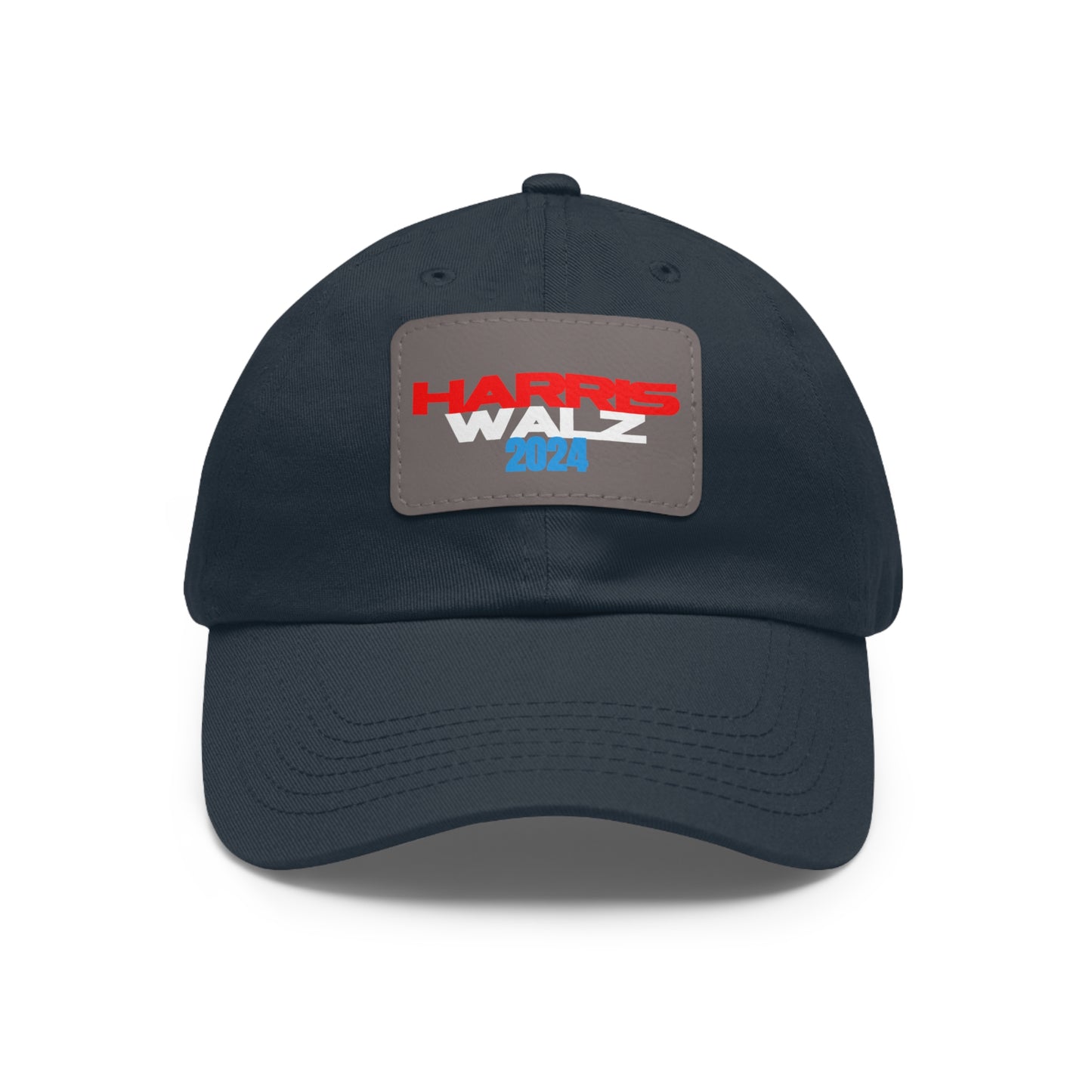 Harris Walz 2024 Dad Hat with Leather Rectangle Patch (13 Colors)