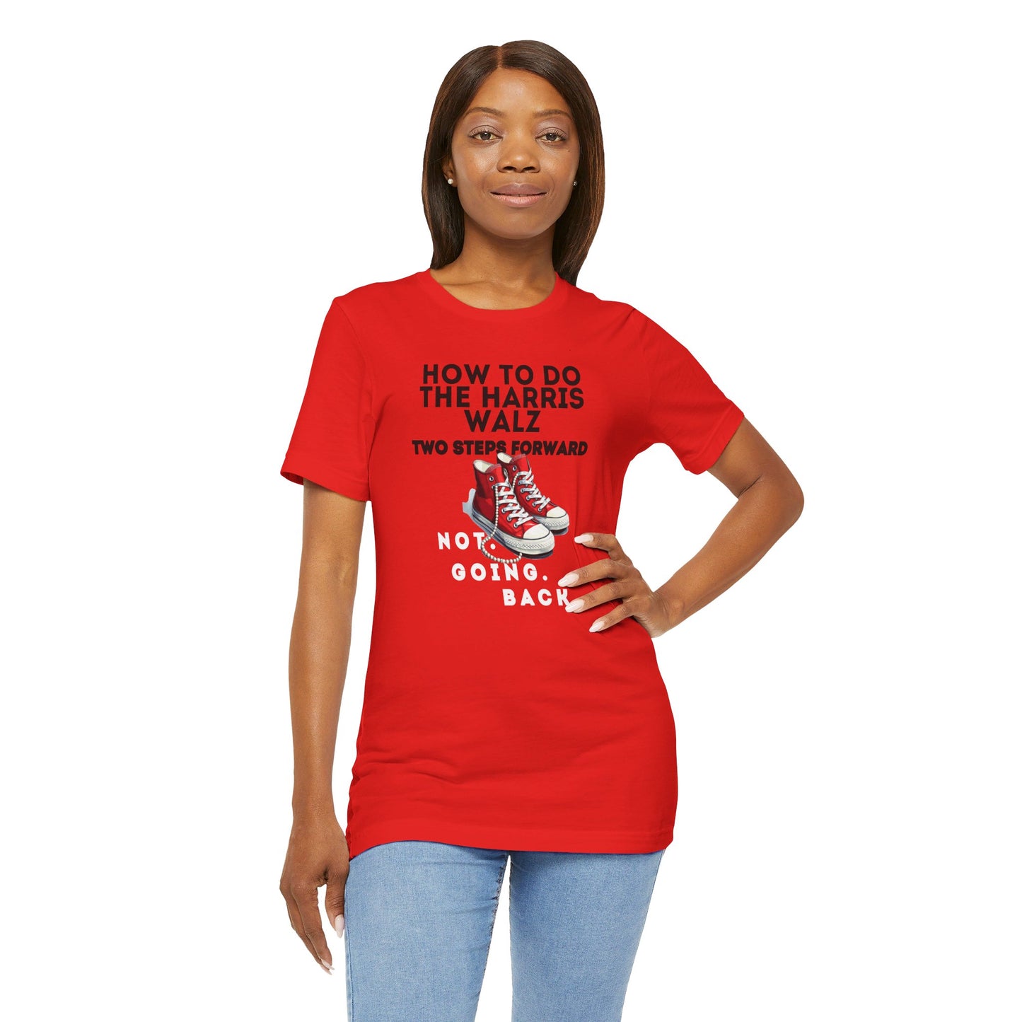 Red Chucks & Pearls  - NOT GOING BACK  Unisex Jersey Short Sleeve Tee (12 Colors)