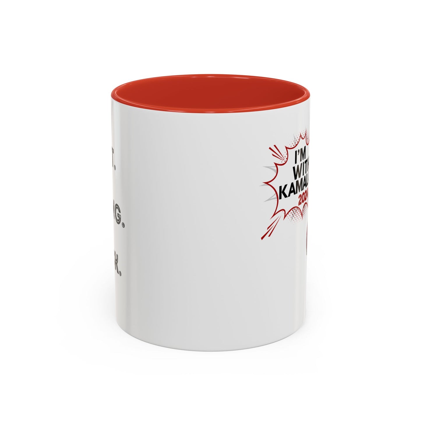 I'm With Kamala (Red) + Not Going Back  Multi-Color Accent Coffee Mug (11oz)