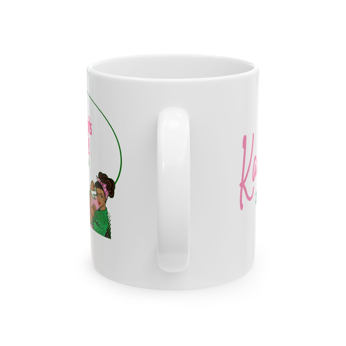 Pretty Girls Vote Kamala - Pink and Green Ceramic Mug, (11oz, 15oz)