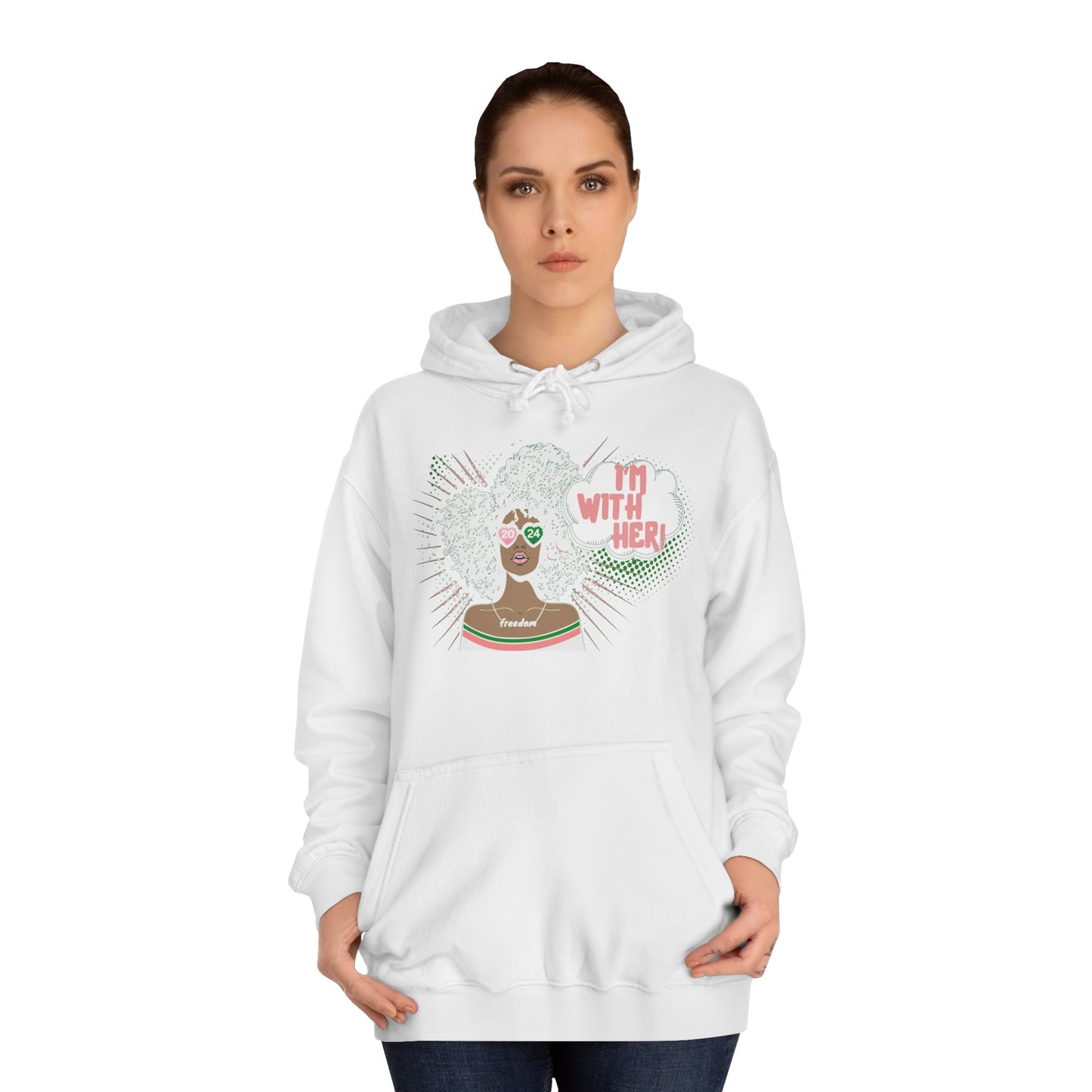 'Fro Girl - I'm With Her Unisex College Hoodie (7 Colors)