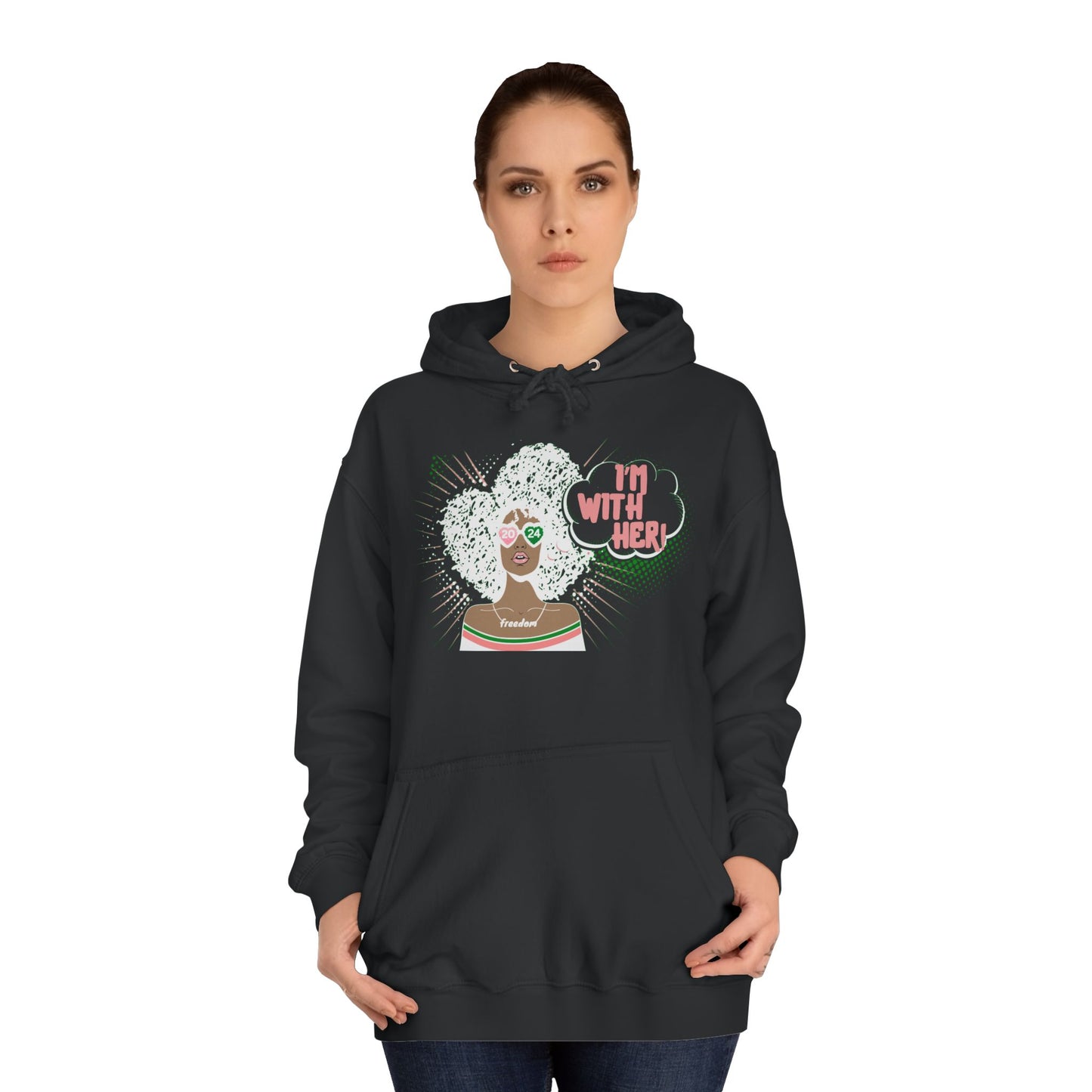 'Fro Girl - I'm With Her Unisex College Hoodie (7 Colors)