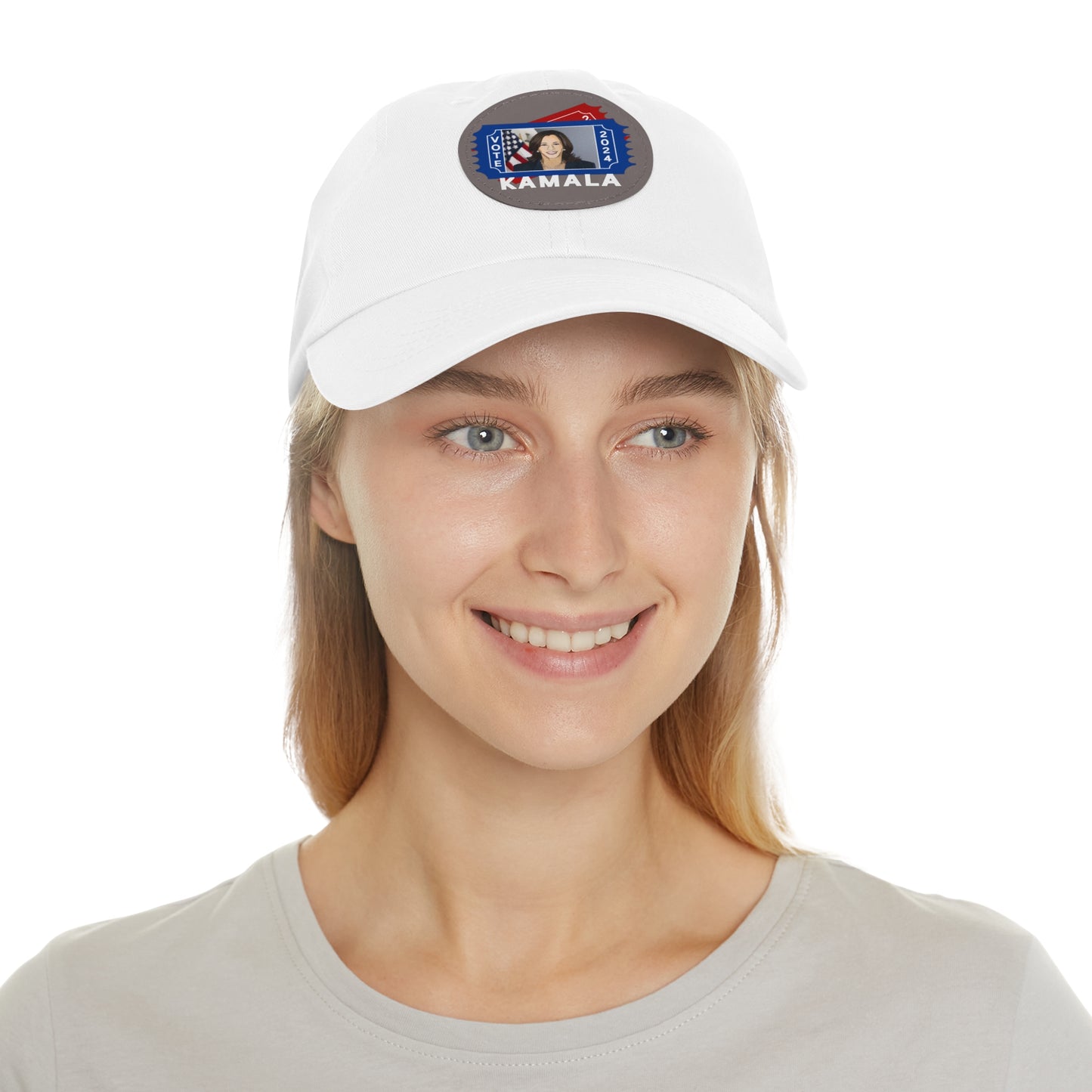 The Kamala Election Ticket - Vegan Dad Hat with Leather Patch (Round) (5 Colors)