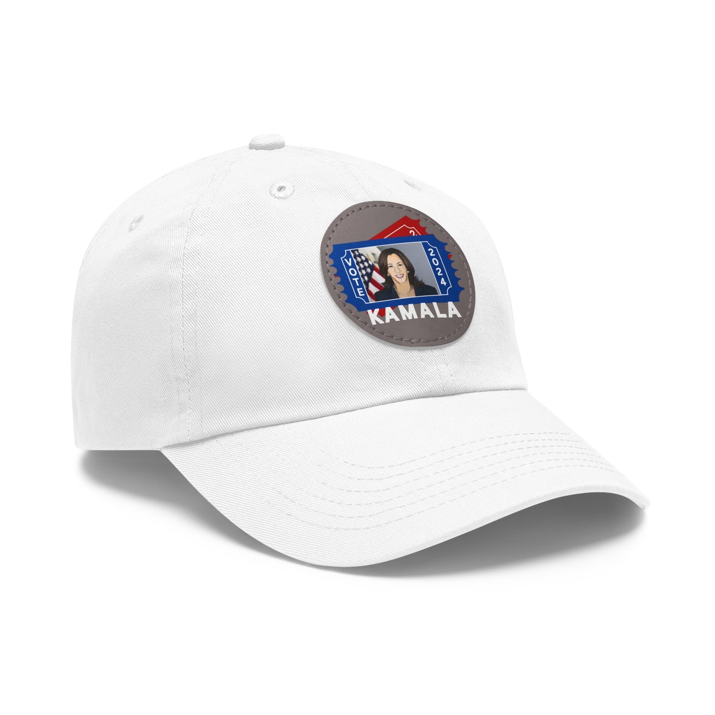 The Kamala Election Ticket - Vegan Dad Hat with Leather Patch (Round) (5 Colors)