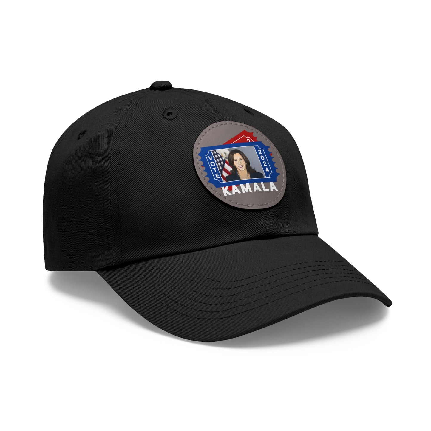 The Kamala Election Ticket - Vegan Dad Hat with Leather Patch (Round) (5 Colors)