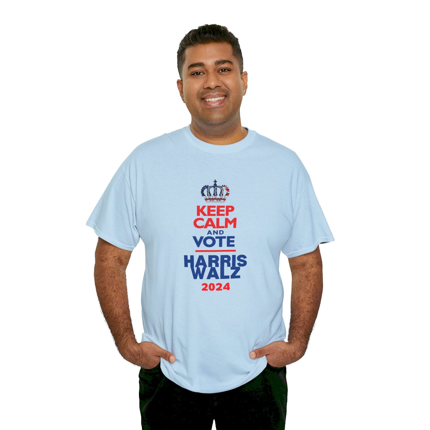 Keep Calm and Vote Harris Unisex Heavy Cotton Tee (12 Colors)