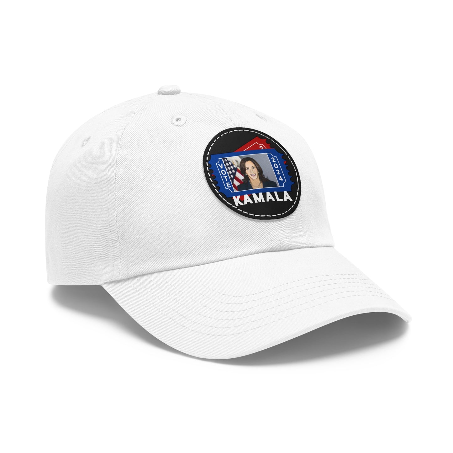 The Kamala Election Ticket - Vegan Dad Hat with Leather Patch (Round) (5 Colors)