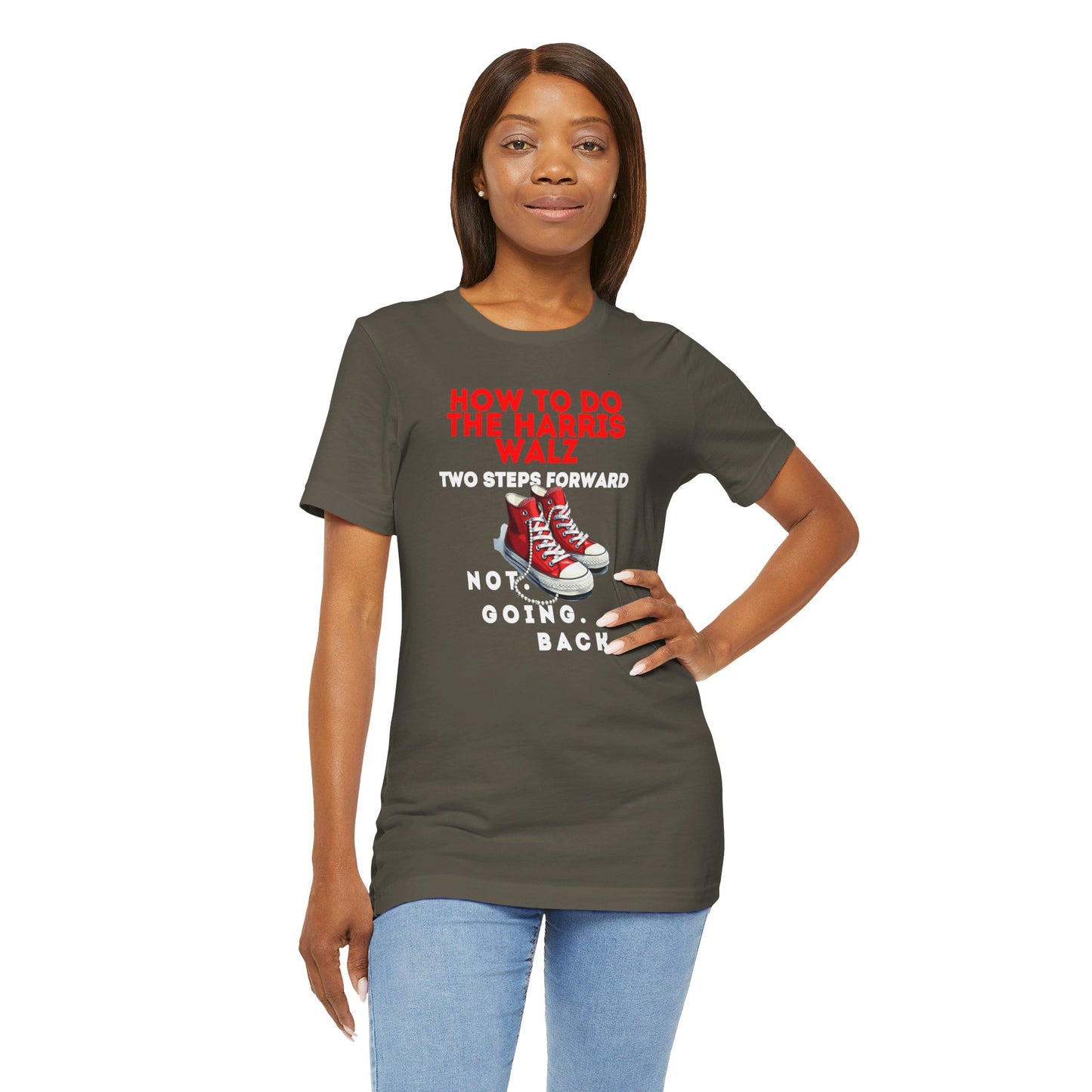 Red Chucks & Pearls  - NOT GOING BACK  Unisex Jersey Short Sleeve Tee (12 Colors)