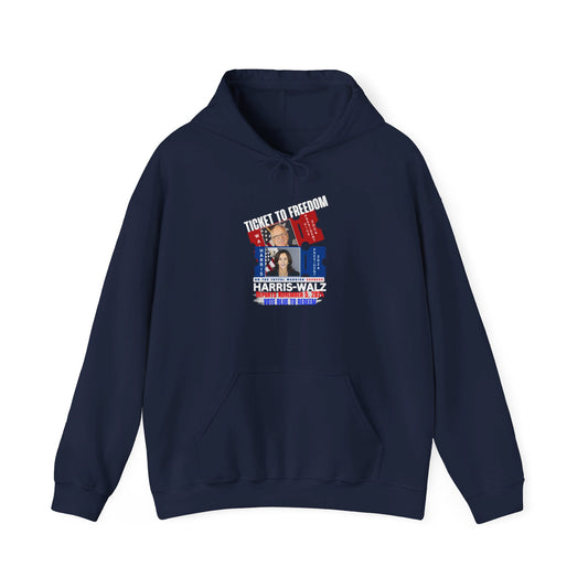 Ticket To Freedom On the Joyful Warrior Express Unisex Heavy Blend™ Hoodie (10-Colors)