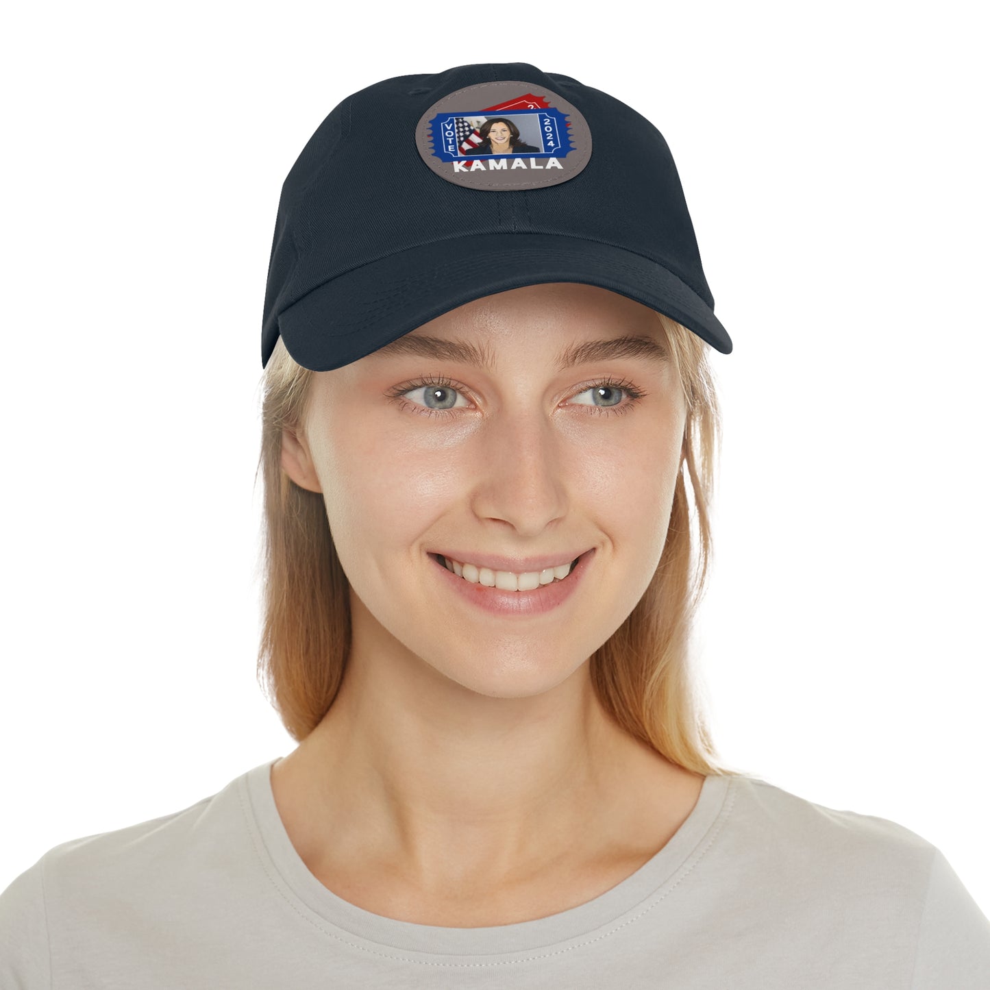 The Kamala Election Ticket - Vegan Dad Hat with Leather Patch (Round) (5 Colors)