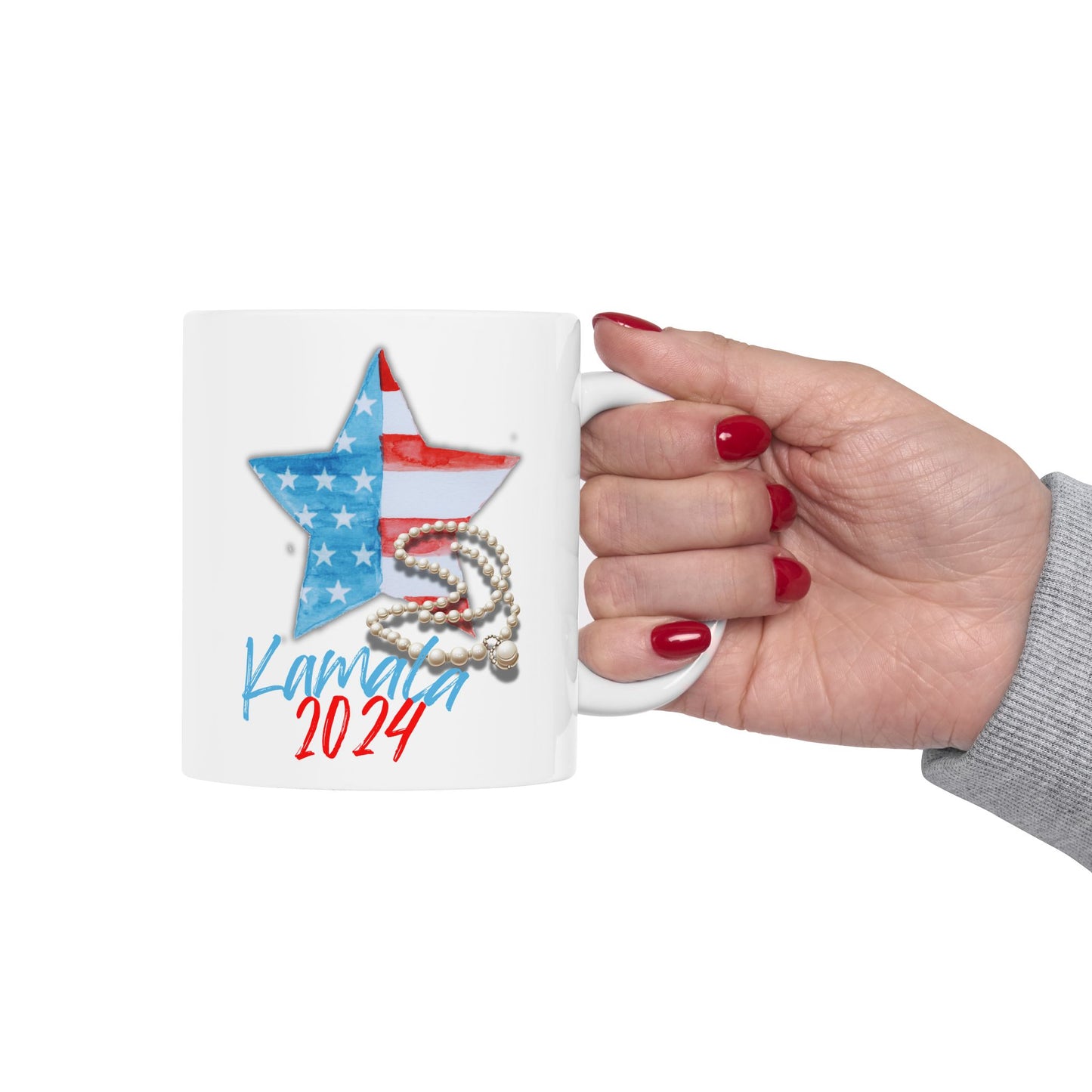 Kamala's Patriotic Rising Star Ceramic Mug (11oz)