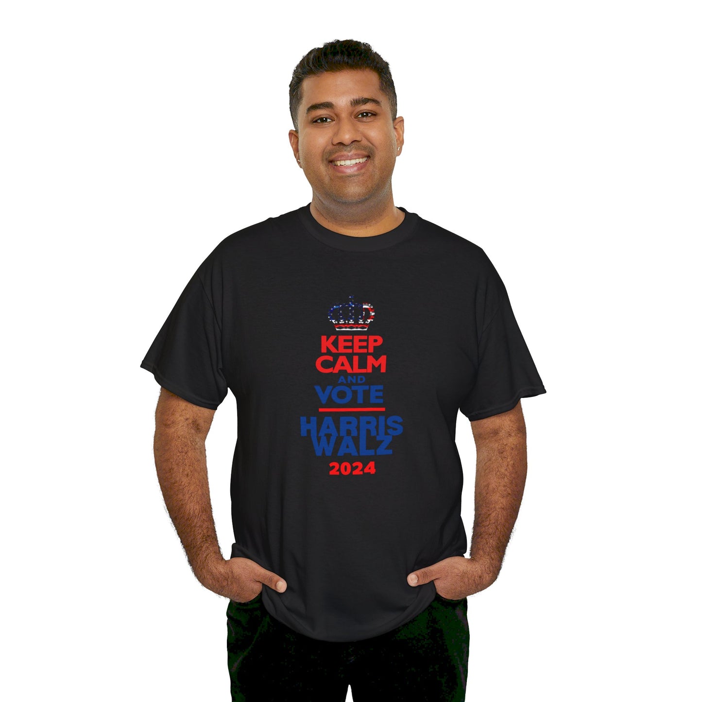 Keep Calm and Vote Harris Unisex Heavy Cotton Tee (12 Colors)