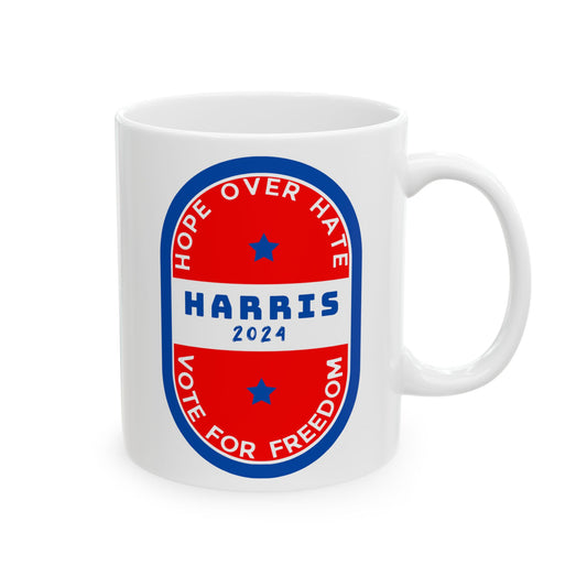 Hope Over Hate - Blue Over Red Ceramic Mug (11oz)