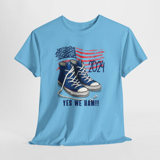 Yes We Kam+Blue Converse and Pearls Unisex Heavy Cotton Tee (8 Colors)