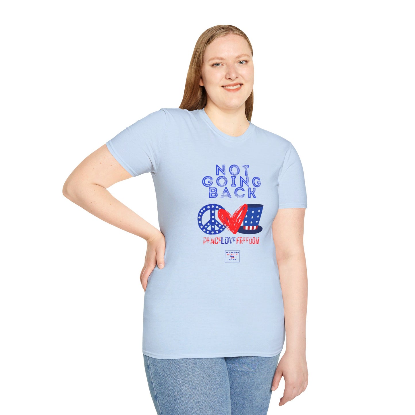 Peace Love and Freedom / Not Going Back Unisex Softstyle T-Shirt (6-Colors)