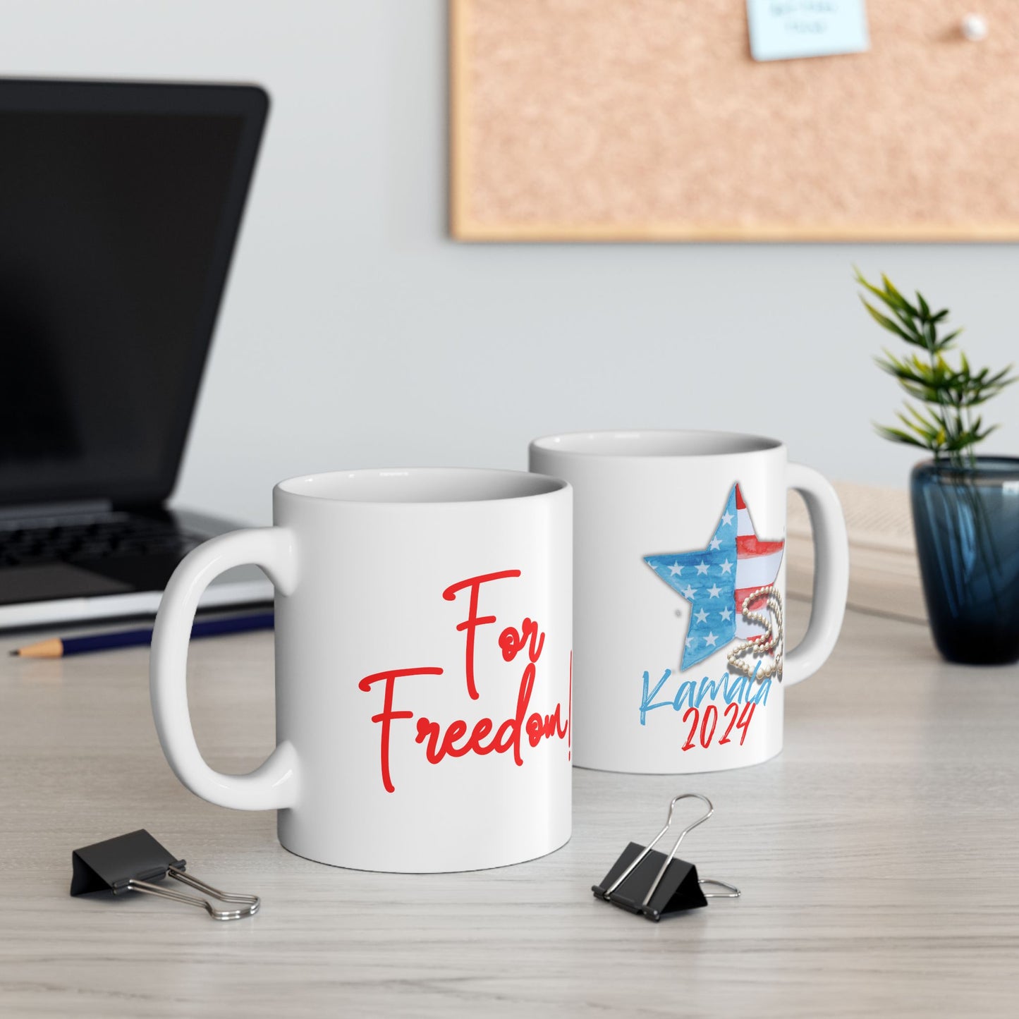 Kamala's Patriotic Rising Star Ceramic Mug (11oz)