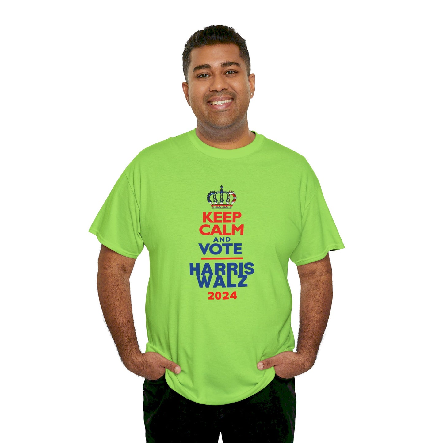 Keep Calm and Vote Harris Unisex Heavy Cotton Tee (12 Colors)