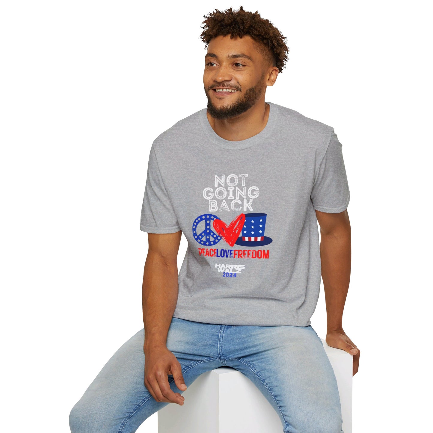 Peace Love and Freedom / Not Going Back Unisex Softstyle T-Shirt (6-Colors)